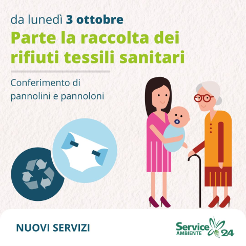 Dal 3 ottobre parte la raccolta gratuita dei rifiuti tessili sanitari